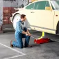 Gato Hidráulico para Coche 2,5T Altura de Elevación 80-380 mm con Perfil Bajo Ruedas para Automóvil SUV Rojo
