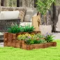 Arriate de Jardín de 3 Niveles con Diseño de Escalera y Tela no Tejida para Cultivos Flores 93x93x35 cm Carbonizado