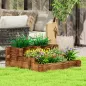 Arriate de Jardín de 3 Niveles con Diseño de Escalera y Tela no Tejida para Cultivos Flores 93x93x35 cm Carbonizado Arriate de Jardín de 3 Niveles con Diseño de Escalera y Tela no Tejida para Cultivos Flores 93x93x35 cm Carbonizado