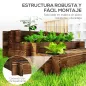 Arriate de Jardín de 3 Niveles con Diseño de Escalera y Tela no Tejida para Cultivos Flores 93x93x35 cm Carbonizado Arriate de Jardín de 3 Niveles con Diseño de Escalera y Tela no Tejida para Cultivos Flores 93x93x35 cm Carbonizado