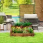 Arriate de Jardín de 3 Niveles con Diseño de Escalera y Tela no Tejida para Cultivos Flores 93x93x35 cm Carbonizado Arriate de Jardín de 3 Niveles con Diseño de Escalera y Tela no Tejida para Cultivos Flores 93x93x35 cm Carbonizado