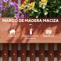 Jardinera de Pared de Madera con Enrejado y 3 Macetas Móviles para Jardín Terraza Patio 60x16x80 cm Marrón