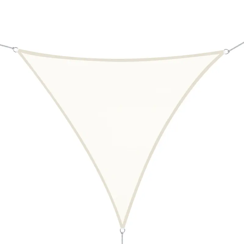 Toldo Vela Triangular 6x6x6 m Vela de Sombra para Jardín Patio Terraza Poliéster Anti UV Color Crema
