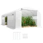 Invernadero de Túnel 6x3x2 m con 3 Puertas Enrollables 6 Ventanas de Malla y Estructura de Acero Galvanizado Blanco