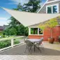 Toldo Vela Triangular 6x6x6 m Vela de Sombra para Jardín Patio Terraza Poliéster Anti UV Color Crema