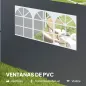 Paredes Laterales para Carpa de 3 x 3 m 2 Paneles de Tela Oxford de 300x200 cm con Ventana para Fiestas Gris Oscuro