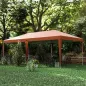 Carpa Plegable 6x3 m con Altura Ajustable en 3 Niveles Bolsa de Transporte Anti-UV y Marco de Acero Café