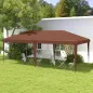 Carpa Plegable 6x3 m con Altura Ajustable en 3 Niveles Bolsa de Transporte Anti-UV y Marco de Acero Café