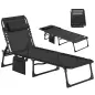 Tumbona Plegable con Respaldo Ajustable Reposacabezas Acolchado y Estructura de Acero para Exterior 189x58x30 cm Negro Tumbona Plegable con Respaldo Ajustable Reposacabezas Acolchado y Estructura de Acero para Exterior 189x58x30 cm Negro