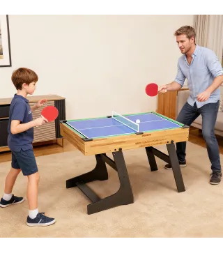 Mesa Multijuegos Plegable 13 en 1 con Futbolines para Niños Billar Ping-pong Hockey Ajedrez Damas y Backgammon