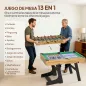 Mesa Multijuegos Plegable 13 en 1 con Futbolines para Niños Billar Ping-pong Hockey Ajedrez Damas y Backgammon