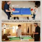 Mesa Multijuegos Plegable 13 en 1 con Futbolines para Niños Billar Ping-pong Hockey Ajedrez Damas y Backgammon