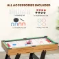 Mesa Multijuegos Plegable 13 en 1 con Futbolines para Niños Billar Ping-pong Hockey Ajedrez Damas y Backgammon