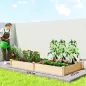 Jardinera Elevada de Madera Huerto Urbano para Cultivar Plantas con Divisor y Base Abierta 235x121x26 cm Natural