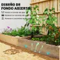 Jardinera Elevada de Madera Huerto Urbano para Cultivar Plantas con Divisor y Base Abierta 235x121x26 cm Natural