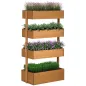 Jardinera de Madera de 4 Niveles Jardinera Elevada Exterior con Orificios de Drenaje 80x45x142 cm Naranja