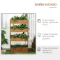 Jardinera de Madera de 4 Niveles Jardinera Elevada Exterior con Orificios de Drenaje 80x45x142 cm Naranja