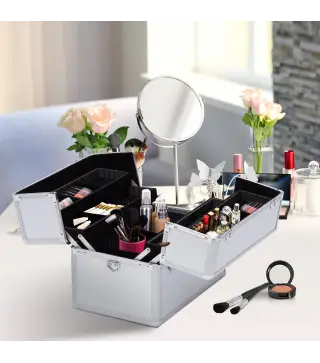 Maletín Maquillaje 36'5x24x29cm 3 Niveles Maleta Neceser Cosmetica Profesional