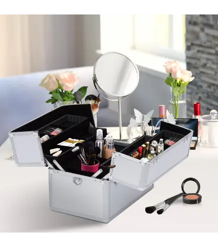 Maletín Maquillaje 36'5x24x29cm 3 Niveles Maleta Neceser Cosmetica Profesional