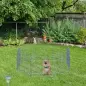 Vallas para Perros Plegables de 8 Piezas 63x60 cm con 1 Puerta y Marco de Acero para Jardín Patio Plata