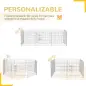 Vallas para Perros Plegables de 8 Piezas 63x60 cm con 1 Puerta y Marco de Acero para Jardín Patio Plata