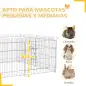 Vallas para Perros Plegables de 8 Piezas 63x60 cm con 1 Puerta y Marco de Acero para Jardín Patio Plata