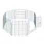 Vallas para Perros Plegables de 8 Piezas 63x60 cm con 1 Puerta y Marco de Acero para Jardín Patio Plata