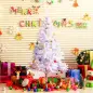 Árbol de Navidad Artificial 150 cm con 680 Ramas de PVC 48 Decoraciones Incluidas Ø85x150 Blanco