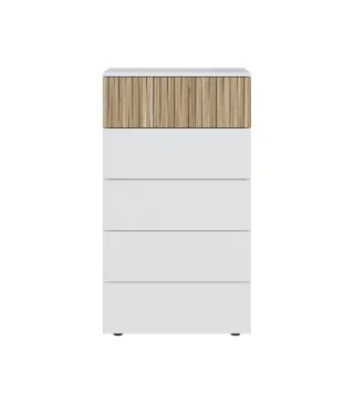 TEMPUS Sinfonier 5 cajones Blanco Artik/Natur | Muebles kit