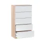 Cómoda HAYA 5 Cajones Blanco Artik/Roble Canadian