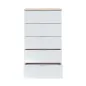 Cómoda HAYA 5 Cajones Blanco Artik/Roble Canadian