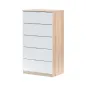 Cómoda HAYA 5 Cajones Blanco Artik/Roble Canadian