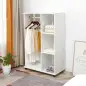 Armario Abierto con Ruedas Barra y Estantes para tener Ropa Colgada y Doblada 80x40x128 cm Blanco