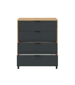 ENZO Cómoda 4c R.Nodi/Gris Antracita | Muebles kit