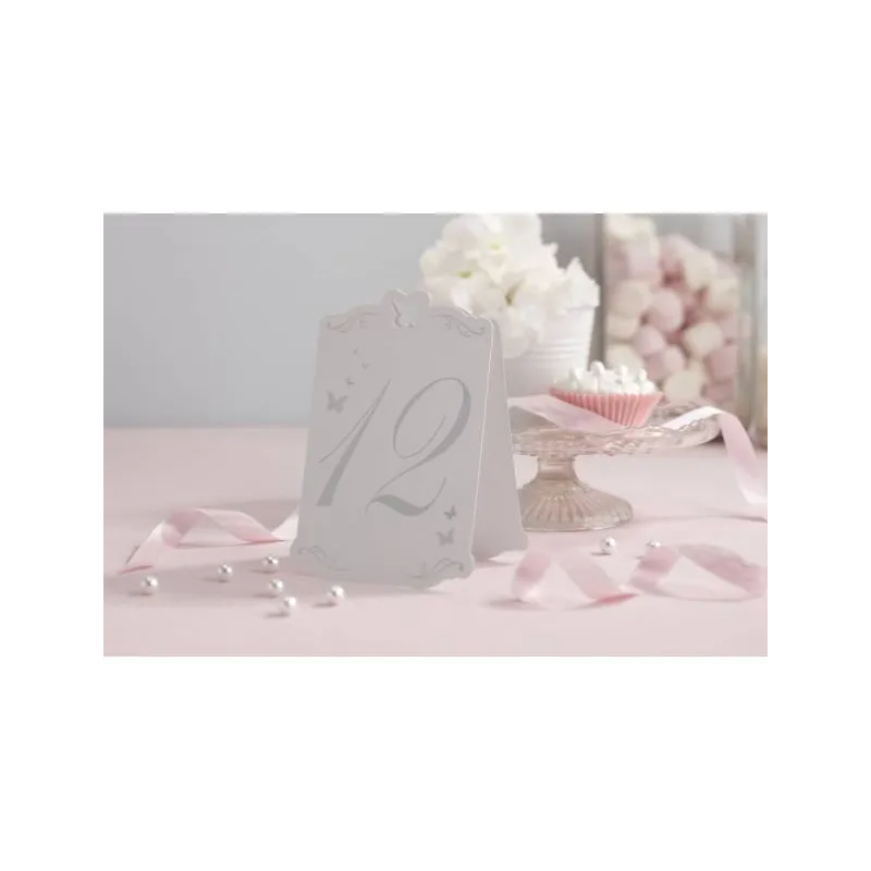 NÚMEROS DE MESA MARIPOSA BLANCO