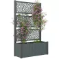 Jardinera con Enrejado de Ratán Jardinera Exterior Grande para Plantas Trepadoras Maceta con Forro Gris Oscuro Jardinera con Enrejado de Ratán Jardinera Exterior Grande para Plantas Trepadoras Maceta con Forro Gris Oscuro