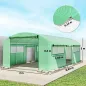 Invernadero de Túnel 6x3x2 m con 3 Puertas Enrollables 6 Ventanas de Malla y Estructura de Acero Galvanizado Verde