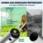 Invernadero de Túnel 6x3x2 m con 3 Puertas Enrollables 6 Ventanas de Malla y Estructura de Acero Galvanizado Verde