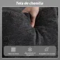 Sofá Cama de 2 Plazas Plegable Tapizado en Chenilla con Acolchado Grueso Reposabrazos Anchos 2 Almohadas Gris Oscuro