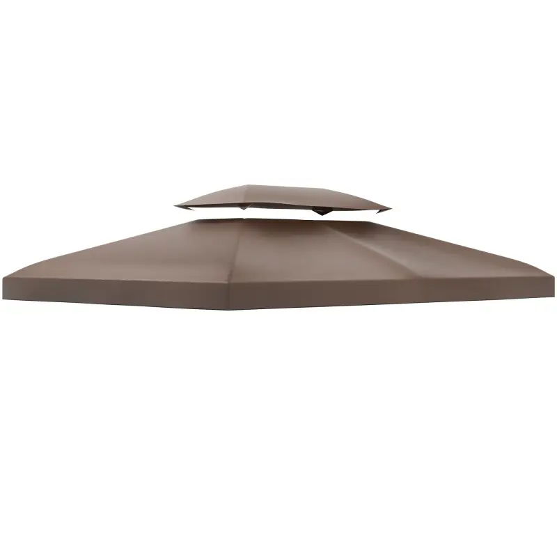 Techo de Repuesto para Cenador 4x3 m Cubierta de Repuesto con Techo Doble 10 Orificios de Drenaje y Protección UV Toldo de Recam