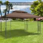 Techo de Repuesto para Cenador 4x3 m Cubierta de Repuesto con Techo Doble 10 Orificios de Drenaje y Protección UV Toldo de Recam