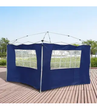 2 Paredes Laterales para Carpas de 3 x 3 m/3 x 6 m, 300x200 cm, Paredes Laterales de Repuesto para Cenador de Tela Oxford con Ve