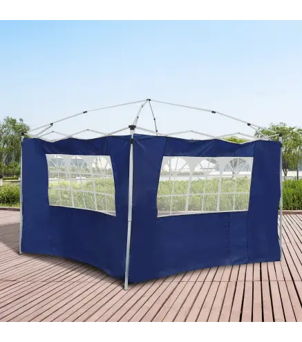 2 Paredes Laterales para Carpas de 3 x 3 m/3 x 6 m, 300x200 cm, Paredes Laterales de Repuesto para Cenador de Tela Oxford con Ve