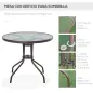 Conjunto de Muebles para Jardín con 4 Sillas 1 Mesa y 1 Parasol Texteline Aluminio y Poliéster Beige