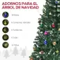 Árbol de Navidad Artificial 150 cm con 420 Ramas Adornos Piñas Decoración Navideña para Interiores Verde