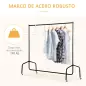 Burro para Ropa con Ruedas Perchero Burro para Ropa Metálico para Entrada Pasillo Dormitorio 150x60x170 cm Negro