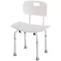 Silla para Ducha con Respaldo Altura Regulable y Antideslizante Carga 136 kg para Ancianos y Discapacitados