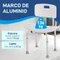 Silla para Ducha con Respaldo Altura Regulable y Antideslizante Carga 136 kg para Ancianos y Discapacitados