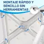 Silla para Ducha con Respaldo Altura Regulable y Antideslizante Carga 136 kg para Ancianos y Discapacitados