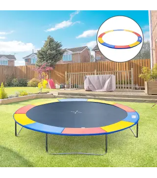 Cubierta de Protección Acolchada para Cama Elástica Borde de Seguridad para Trampolines con Diámetro Ø244 cm Multicolor